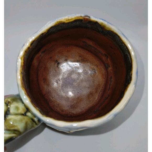 Handmade Coffee Mug - Gold Hearts - Braided Handle - Tea Cup - Picture 8 of 9